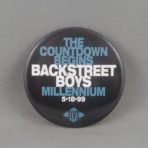 Vintage Band Pin - Back Street Boys Countdown to Millennium- Celluloid Pin